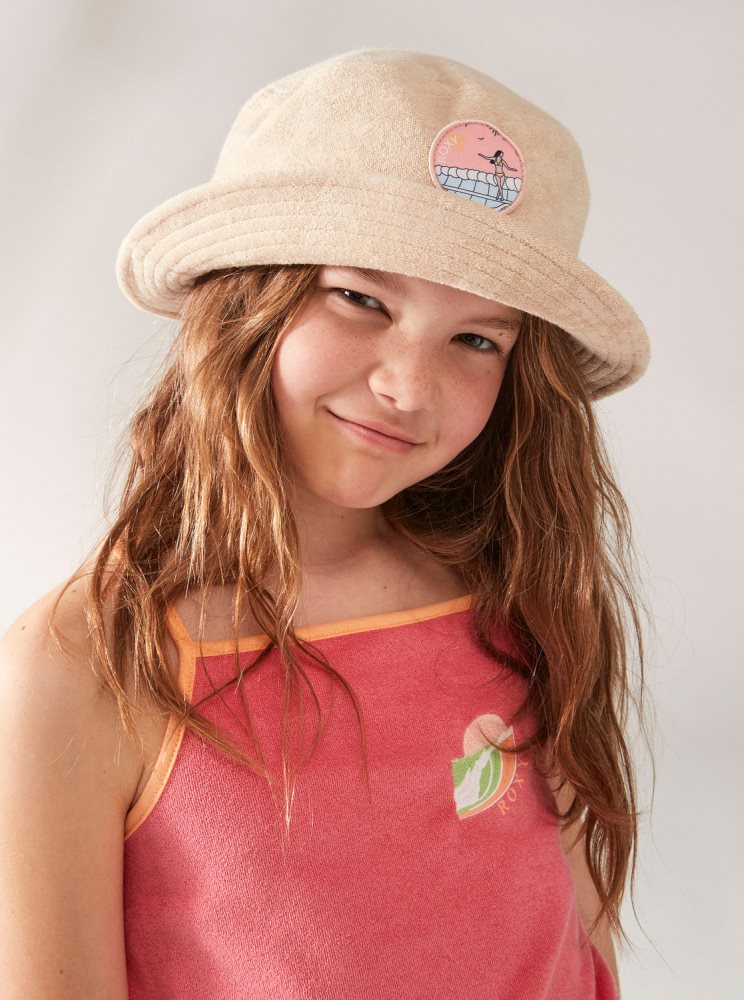 Beige Kids' Roxy 4-16 Astral Aura Bucket Hats | USA ZJXW-96053