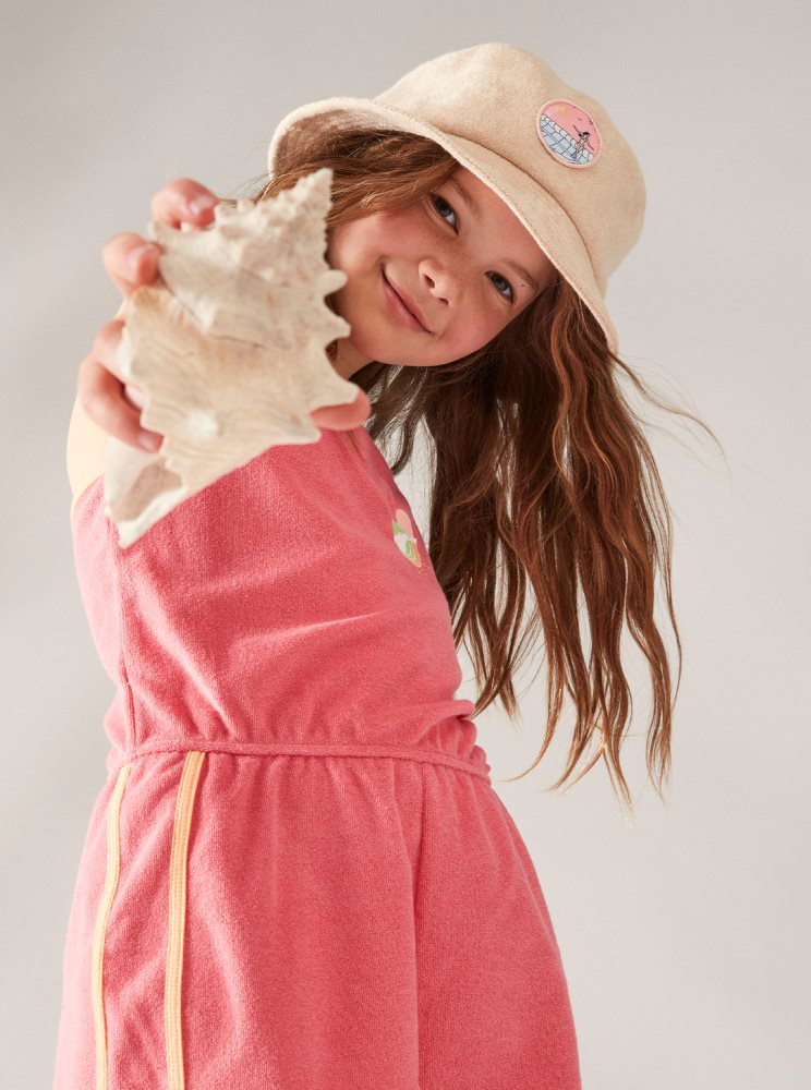 Beige Kids' Roxy 4-16 Astral Aura Bucket Hats | USA ZJXW-96053