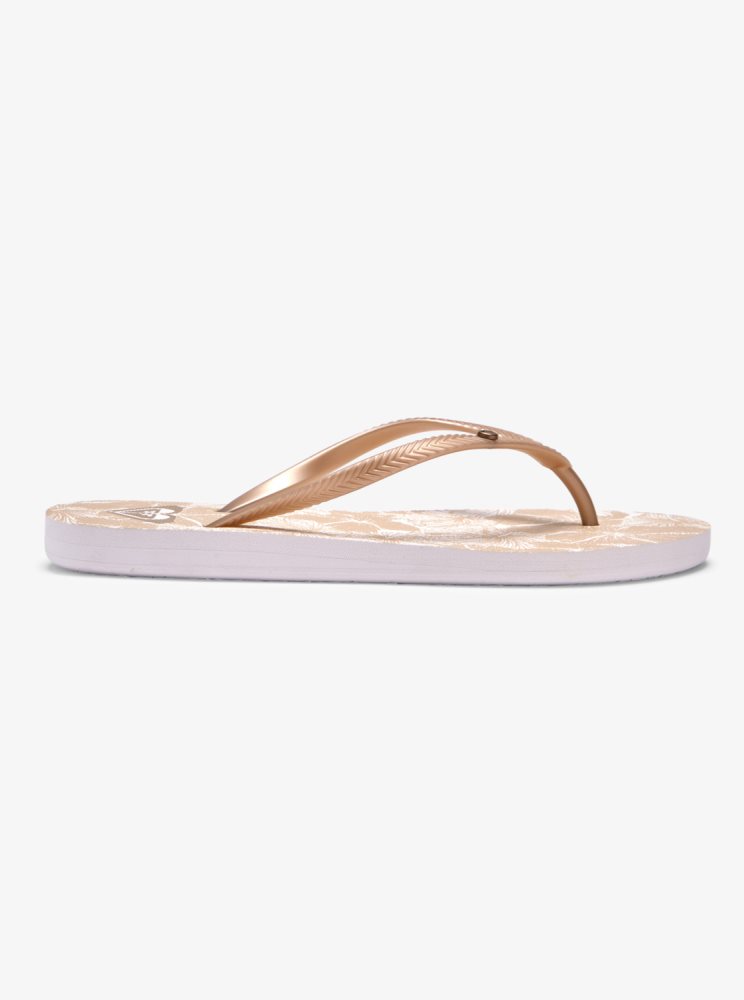 Beige / White Women's Roxy Bermuda Sandals | USA FAPS-08679