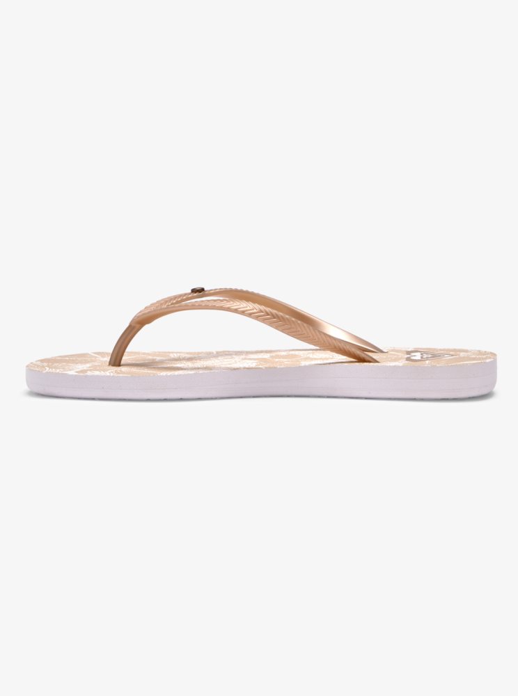 Beige / White Women's Roxy Bermuda Sandals | USA FAPS-08679