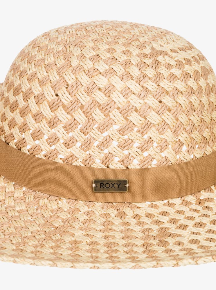 Beige Women's Roxy Bed Of Flower Sun Hats | USA AJTU-69021