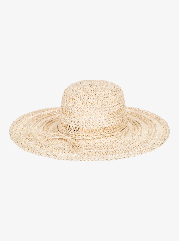 Beige Women's Roxy Bohemian Lover Sun Hats | USA SZJI-68120