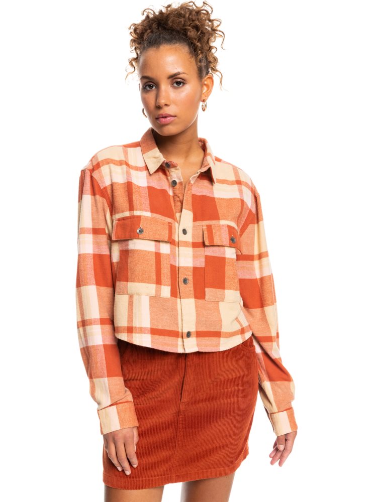 Beige Women's Roxy Both Ways Long Sleeve Shirts | USA RLPI-93546