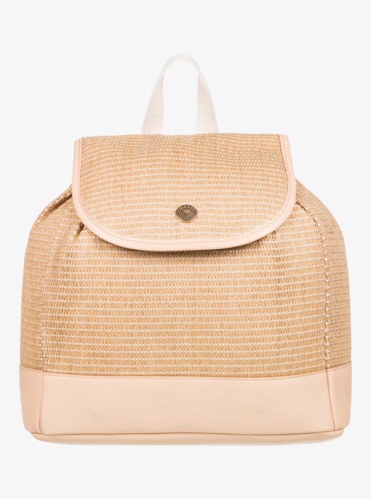 Beige Women's Roxy Island Key Beach Backpacks | USA VKWT-35718