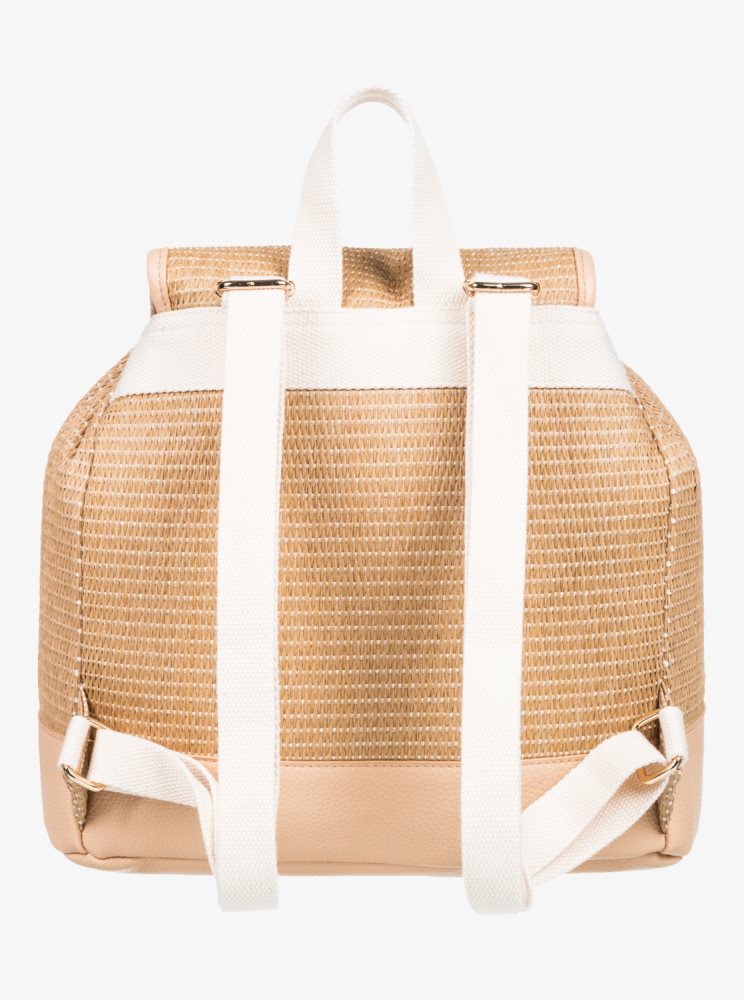 Beige Women's Roxy Island Key Beach Backpacks | USA VKWT-35718