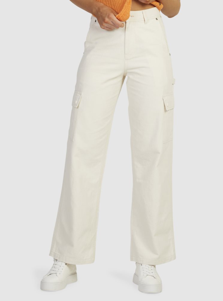 Beige Women's Roxy Lefty Cargo Pants | USA VGPL-42078