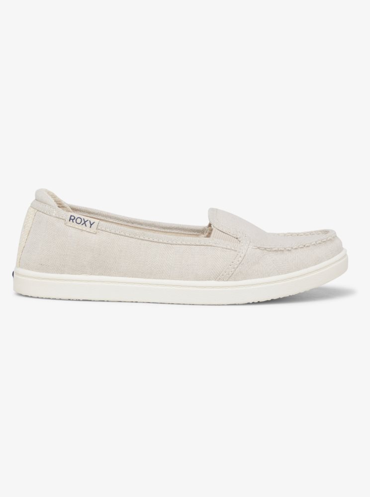 Beige Women's Roxy Minnow Slip On Shoes | USA SPWD-75816