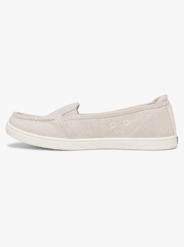 Beige Women's Roxy Minnow Slip On Shoes | USA SPWD-75816