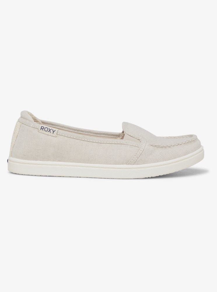 Beige Women's Roxy Minnow Slip On Shoes | USA YJTP-23970