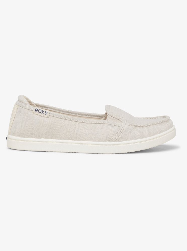 Beige Women's Roxy Minnow Slip On Shoes | USA YJTP-23970