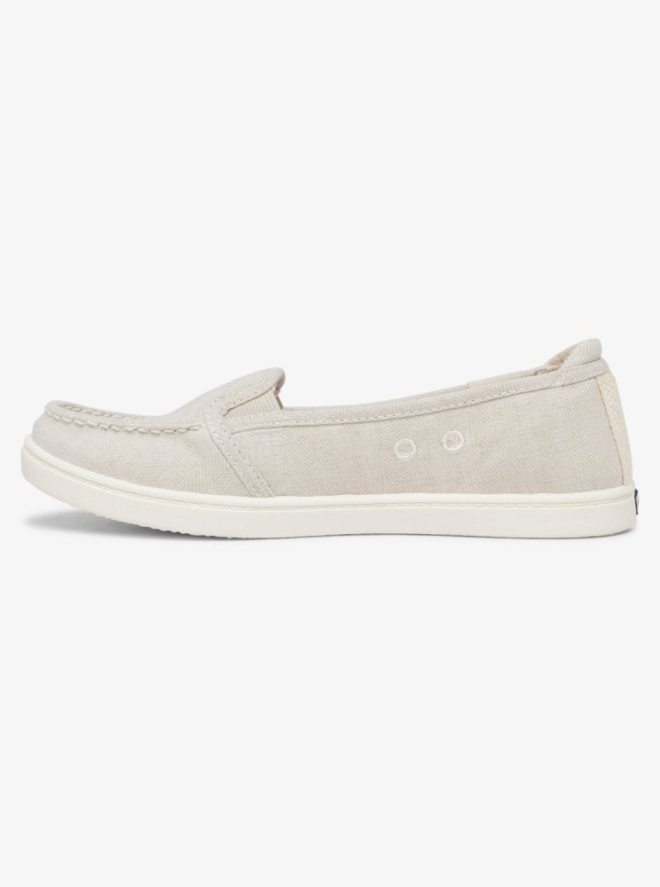 Beige Women's Roxy Minnow Slip On Shoes | USA YJTP-23970