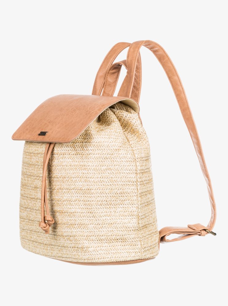 Beige Women's Roxy Party Waves Backpacks | USA OLMY-06814