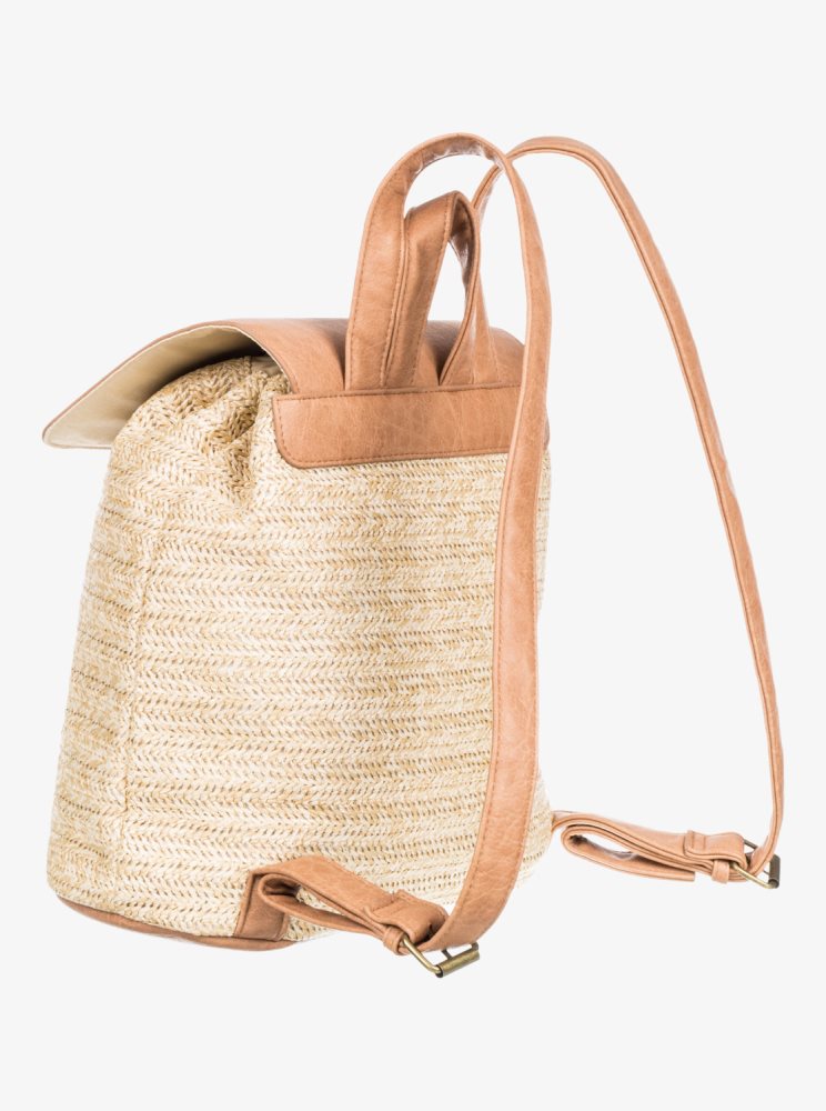 Beige Women's Roxy Party Waves Backpacks | USA OLMY-06814