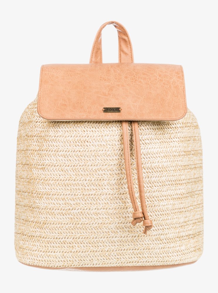 Beige Women\'s Roxy Party Waves Backpacks | USA OLMY-06814