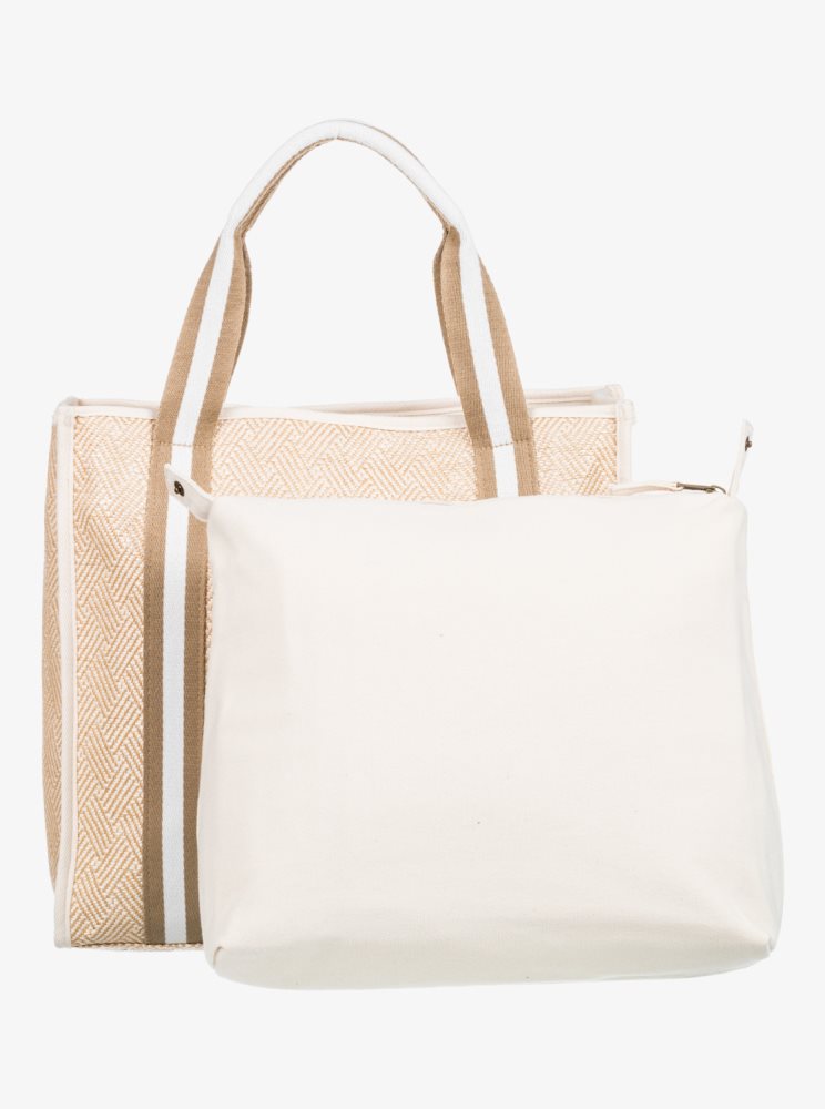 Beige Women's Roxy Seas The Day Tote Bags | USA HYMO-26018