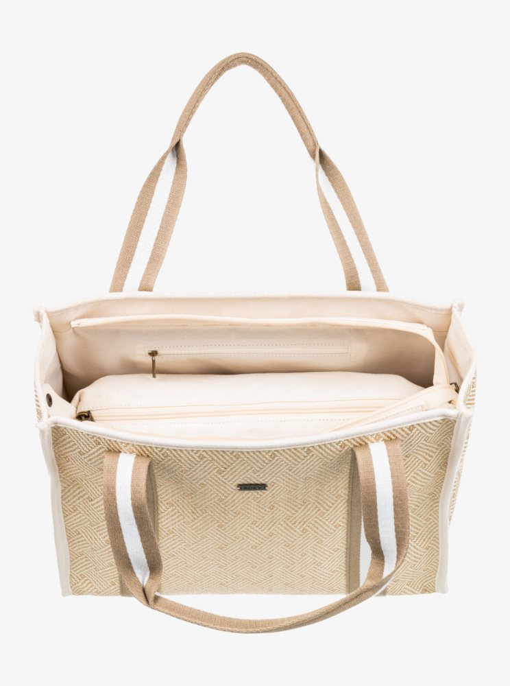 Beige Women's Roxy Seas The Day Tote Bags | USA HYMO-26018