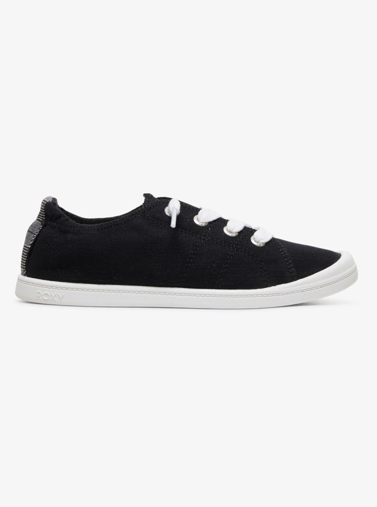 Black / Dark Grey Women's Roxy Bayshore Sneakers | USA MOIX-67138