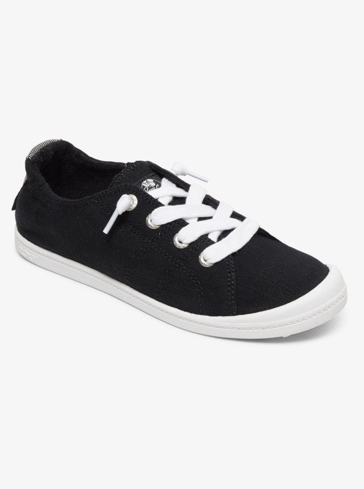 Black / Dark Grey Women's Roxy Bayshore Sneakers | USA WJBI-37049