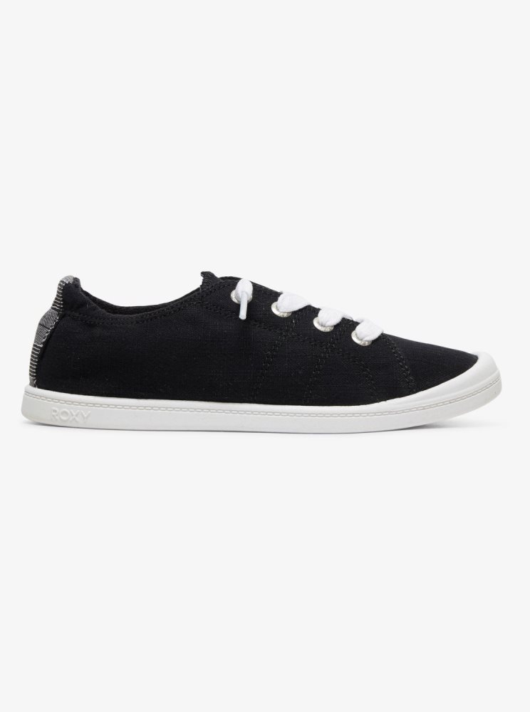 Black / Dark Grey Women's Roxy Bayshore Sneakers | USA WJBI-37049