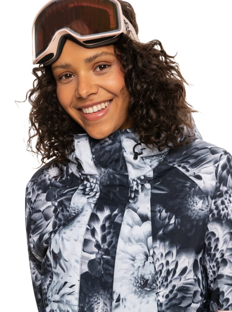 Black Flower Women's Roxy Ritual Insulated Ski Jackets | USA MRCV-15026