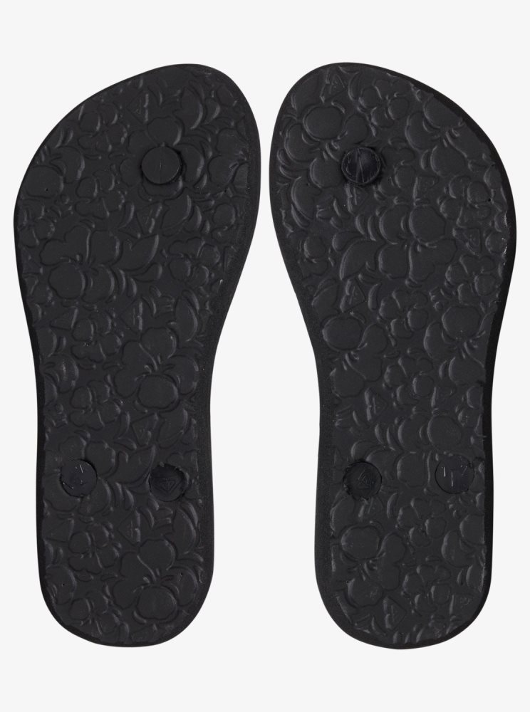 Black Kids' Roxy 4-16 Antilles Flip Flops | USA HJNV-93107