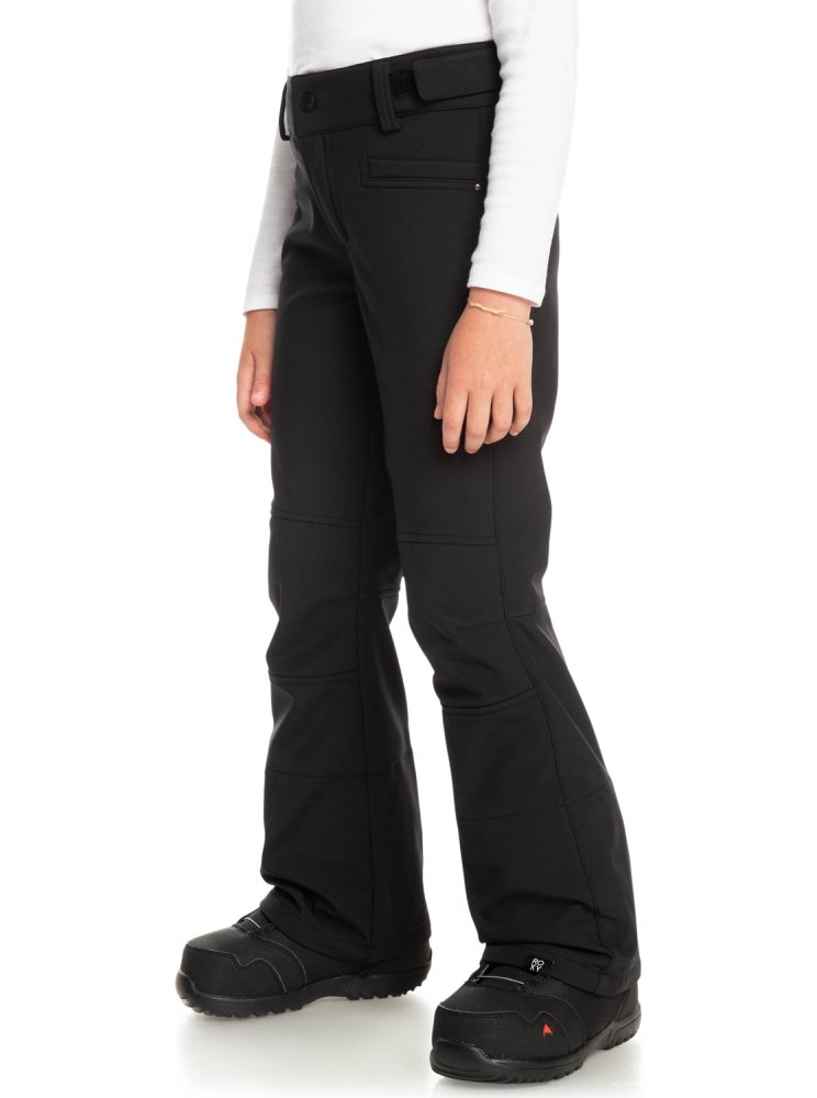 Black Kids' Roxy 4-16 Creek Insulated Snow Pants | USA JEPK-62987