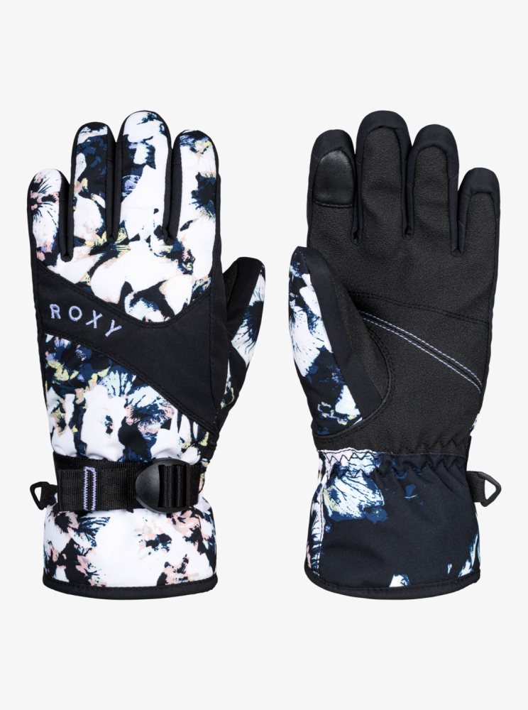 Black Kids' Roxy 4-16 Jetty Insulated Snow Gloves | USA UZRT-57619