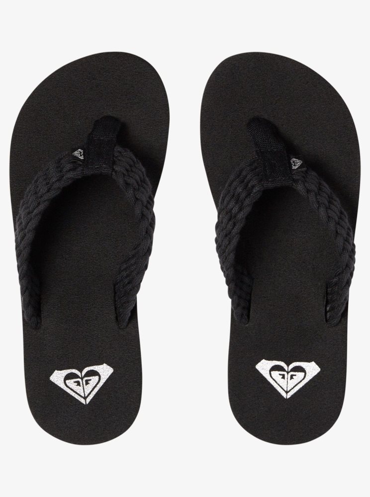 Black Kids' Roxy 4-16 Porto Sandals | USA HWFS-72934