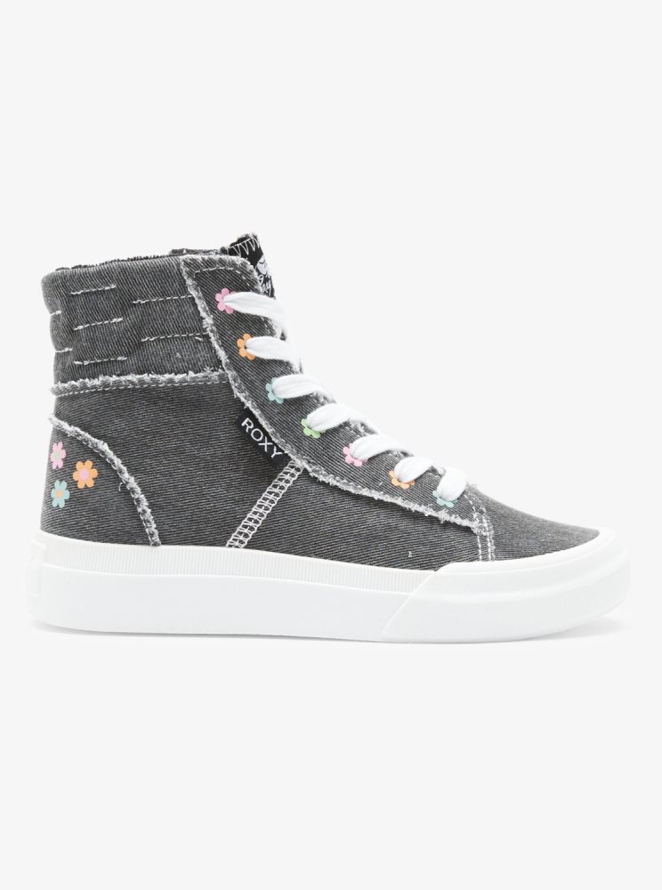 Black Kids' Roxy 4-16 Rae Mid-Top Sneakers | USA HPDU-63047