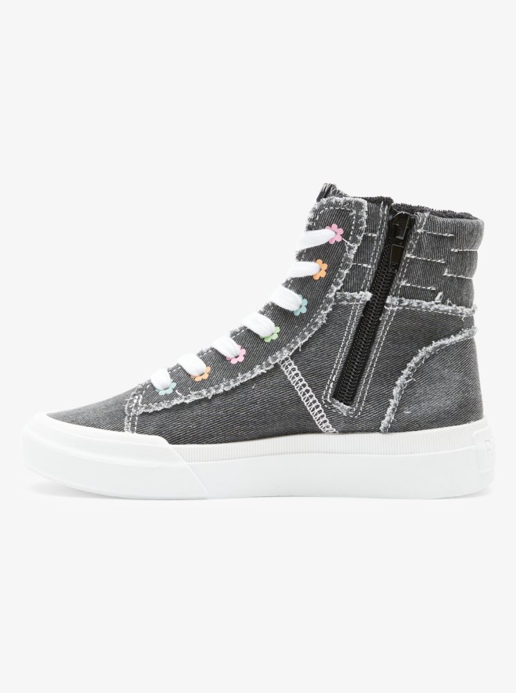 Black Kids' Roxy 4-16 Rae Mid-Top Sneakers | USA HPDU-63047