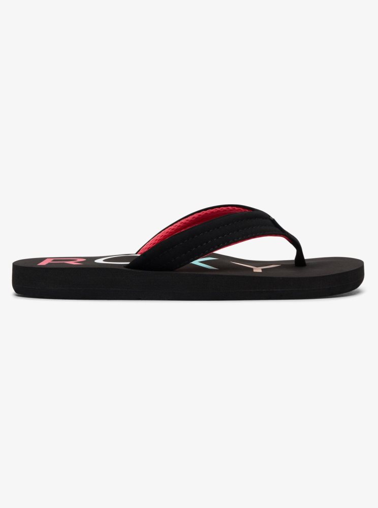 Black Kids' Roxy 4-16 Vista Flip Flops | USA YVTH-03548