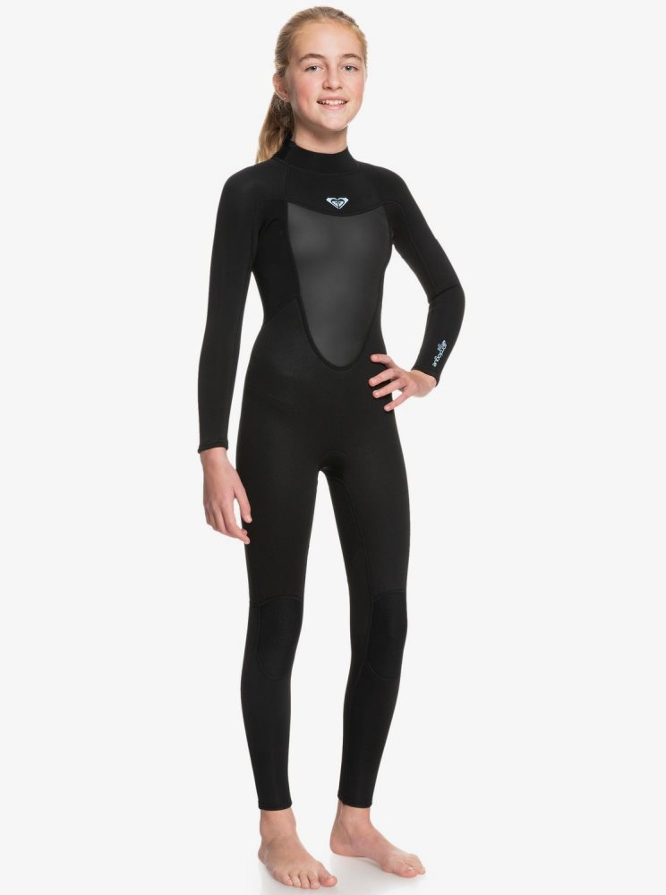 Black Kids' Roxy 8-16 3/2mm Prologue Back Zip Wetsuit | USA JLEP-25378