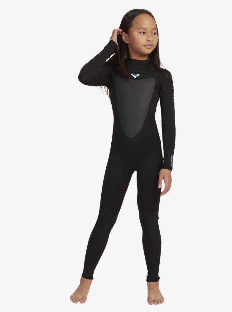 Black Kids' Roxy 8-16 3/2mm Prologue Back Zip Wetsuit | USA JLEP-25378