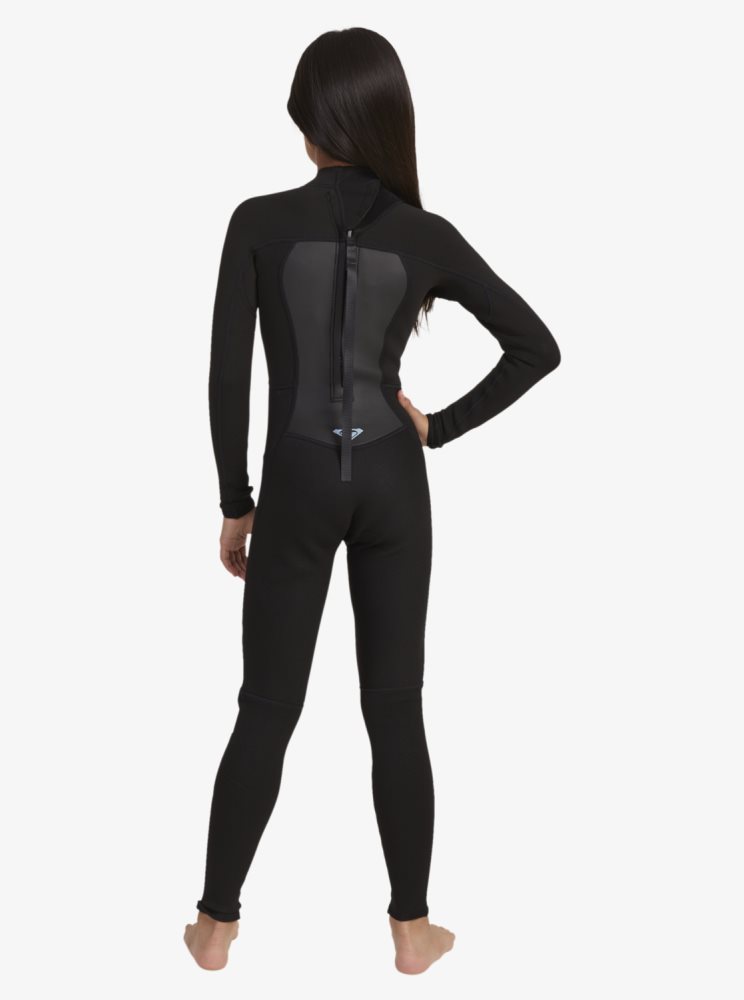 Black Kids' Roxy 8-16 3/2mm Prologue Back Zip Wetsuit | USA JLEP-25378