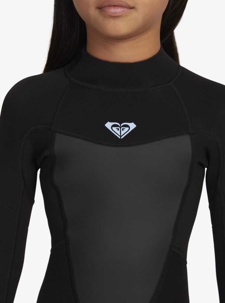 Black Kids' Roxy 8-16 3/2mm Prologue Back Zip Wetsuit | USA JLEP-25378