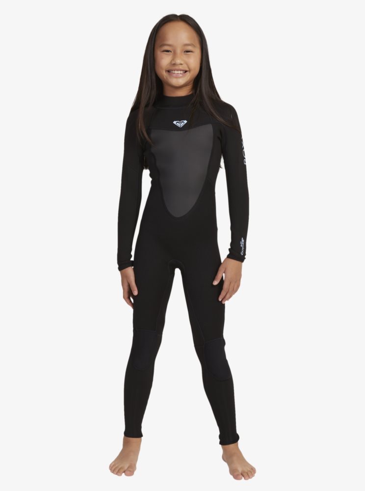 Black Kids\' Roxy 8-16 3/2mm Prologue Back Zip Wetsuit | USA JLEP-25378