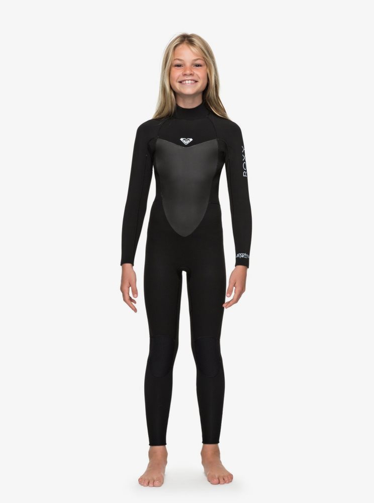 Black Kids\' Roxy 8-16 5/4/3 Prologue Back Zip Wetsuit | USA TASF-21754