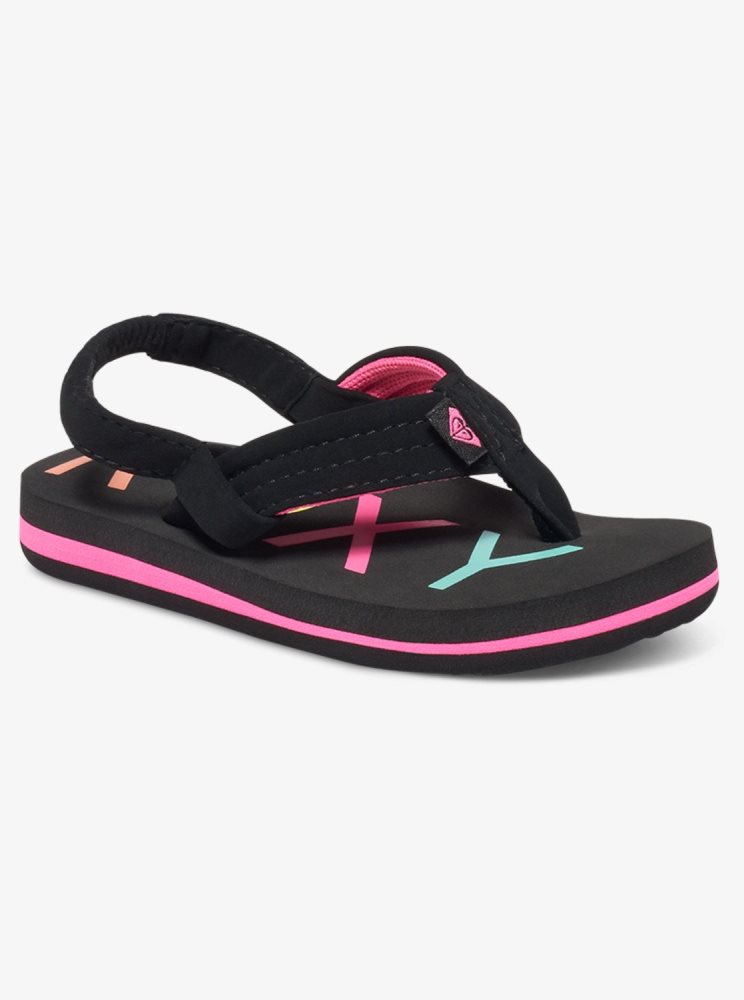 Black Kids\' Roxy Vista Sandals | USA IJRP-08947