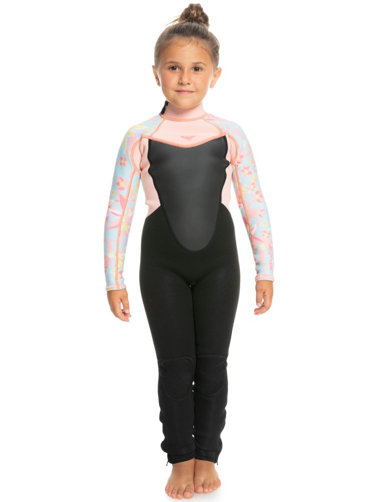 Black Multicolor Kids' Roxy 2-7 4/3mm Prologue Back Zip Wetsuit | USA KOUR-87963