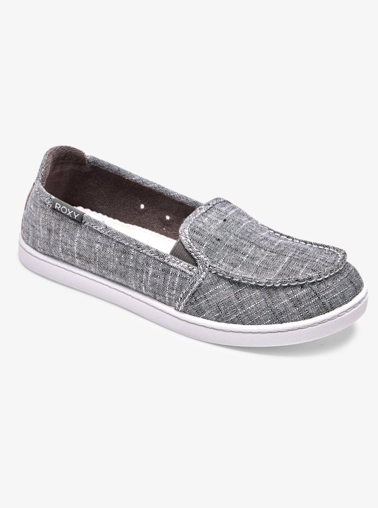 Black Wash Women's Roxy Minnow Slip On Shoes | USA JYVX-38506