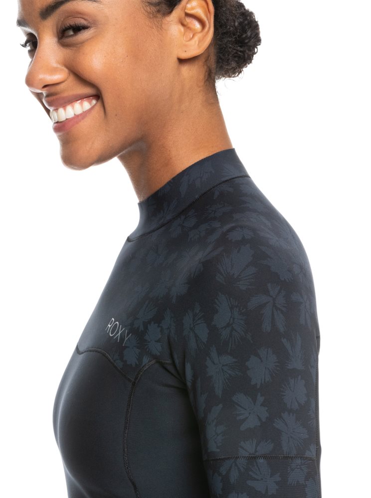 Black Women's Roxy 1mm Swell Series Long Sleeve Top Wetsuit | USA XVOY-73142