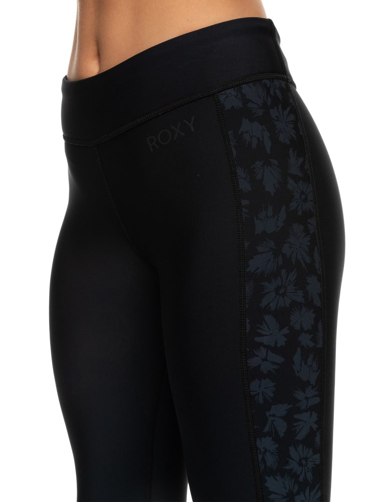 Black Women's Roxy 1mm Swell Series Neoprene Surf Leggings | USA LTRE-93418