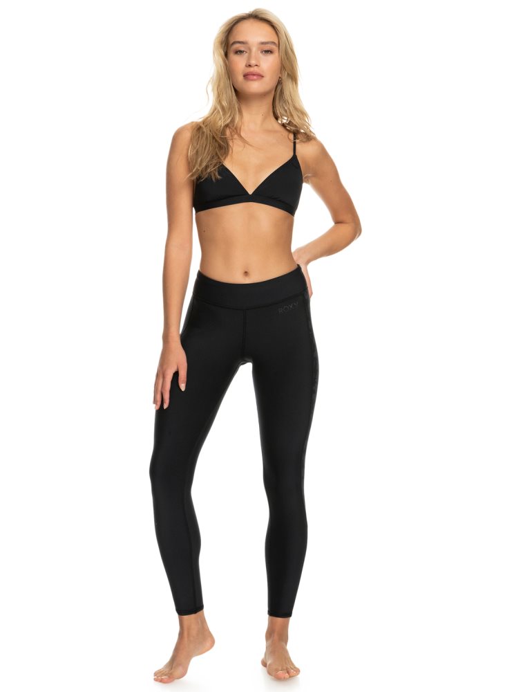 Black Women's Roxy 1mm Swell Series Neoprene Surf Leggings | USA LTRE-93418