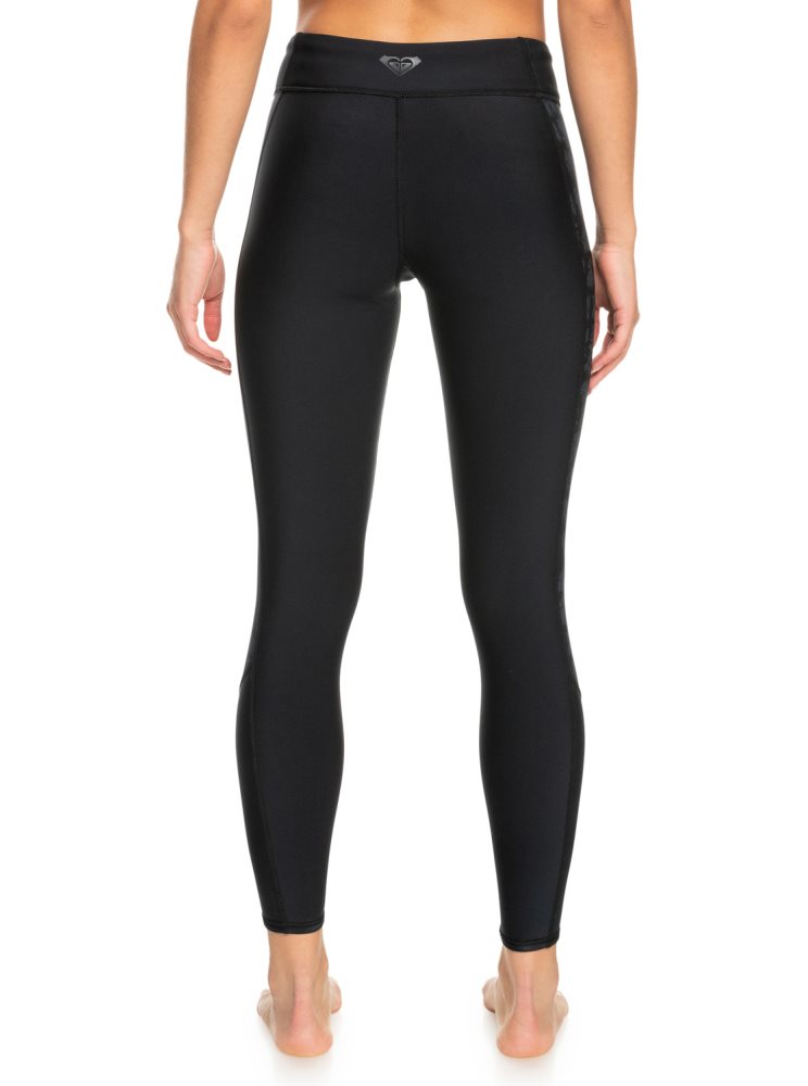 Black Women's Roxy 1mm Swell Series Neoprene Surf Leggings | USA LTRE-93418