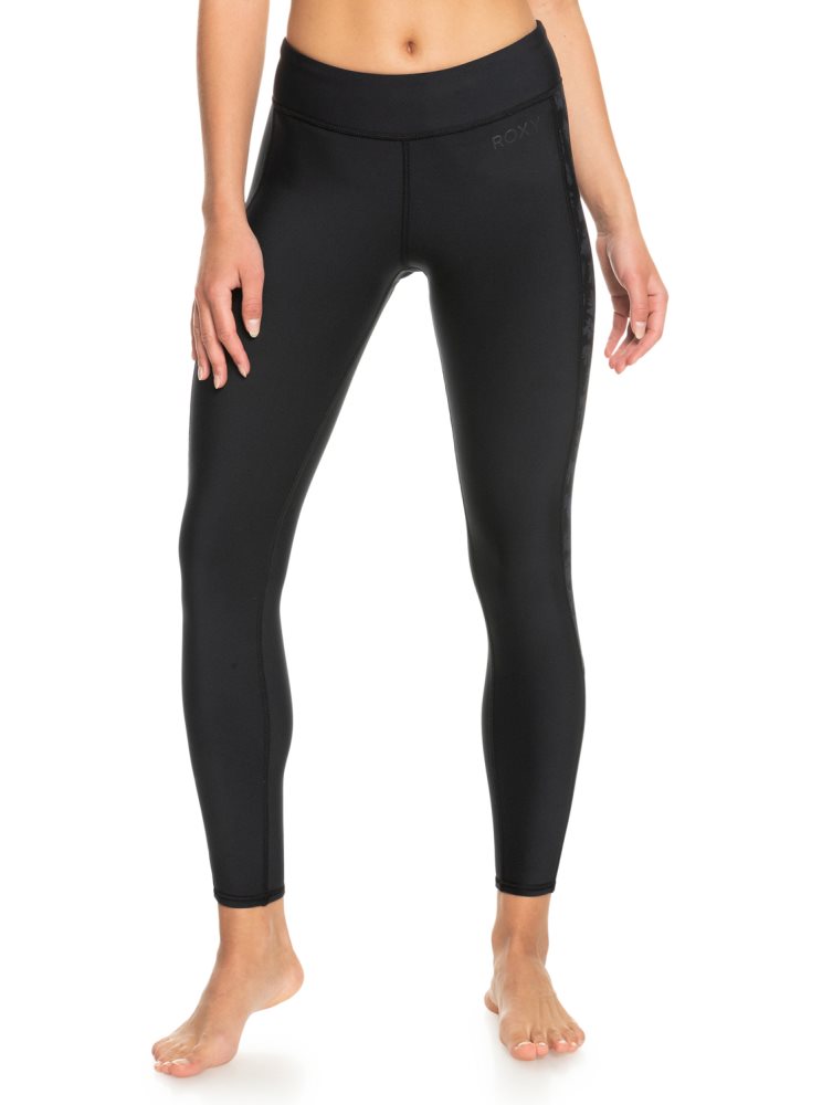 Black Women\'s Roxy 1mm Swell Series Neoprene Surf Leggings | USA LTRE-93418