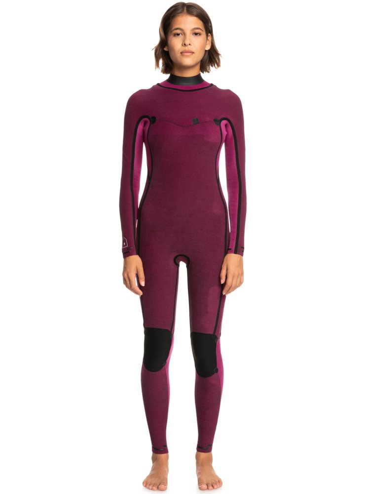 Black Women's Roxy 3/2mm Elite Chest Zip Wetsuit | USA WMHI-76054