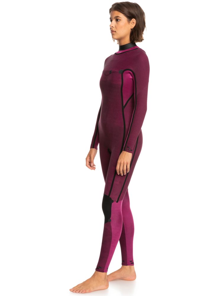 Black Women's Roxy 3/2mm Elite Chest Zip Wetsuit | USA WMHI-76054