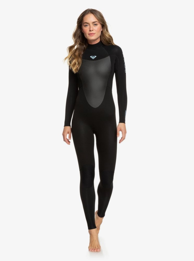 Black Women's Roxy 3/2mm Prologue Back Zip Wetsuit | USA PLQD-80791