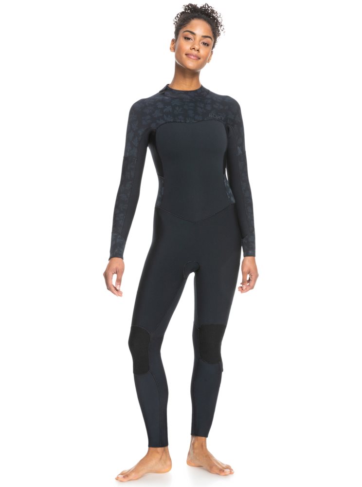 Black Women's Roxy 3/2mm Swell Series Back Zip Wetsuit | USA CSQW-13085