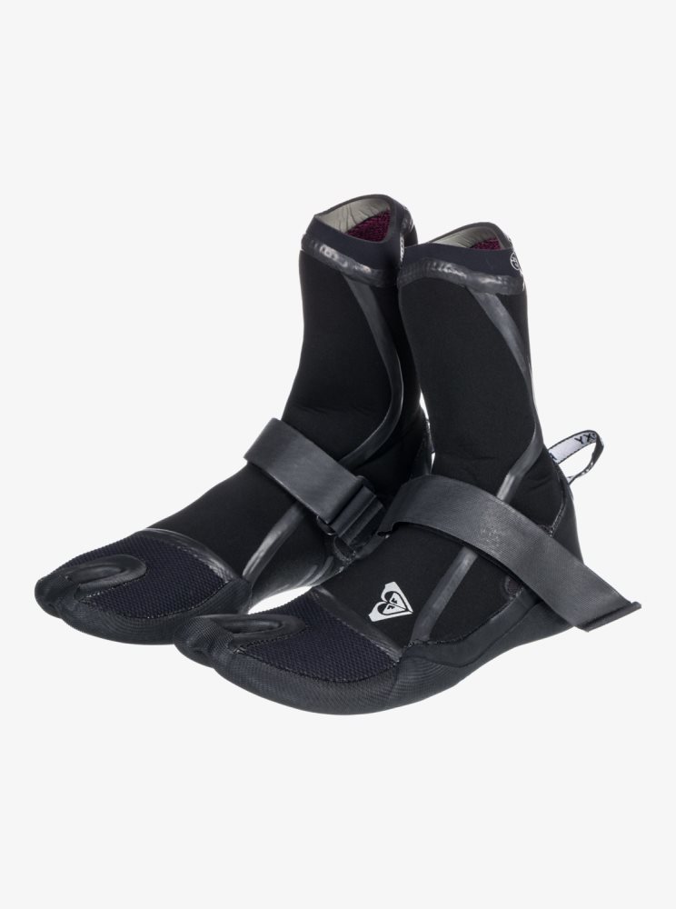 Black Women\'s Roxy 3mm Elite Split Toe Wetsuit Boots | USA LOTD-69283